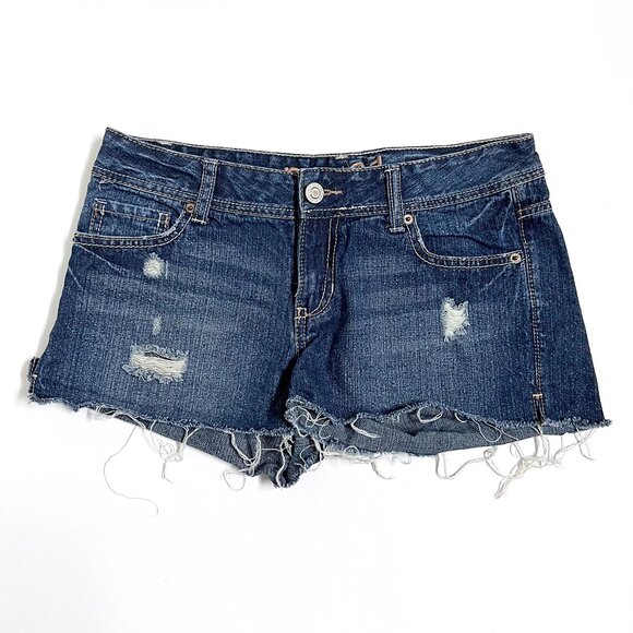 Rue21 Denim Shorts with Frayed Hem (size 5/6) - Picture 1 of 8